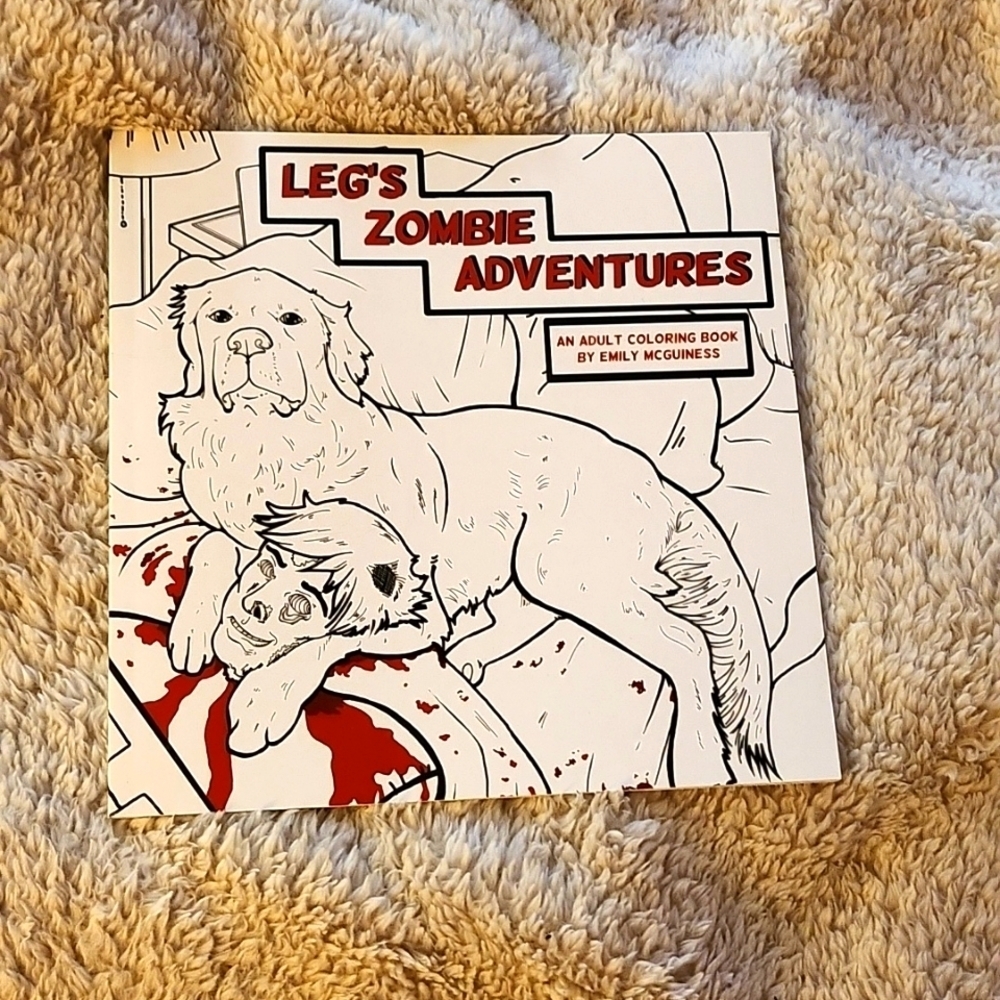 Leg's Zombie Adventures Adult Coloring Book by Emily McGuiness